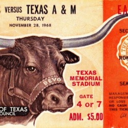 1968 Texas A&M vs. Texas Longhorns Football Ticket Art